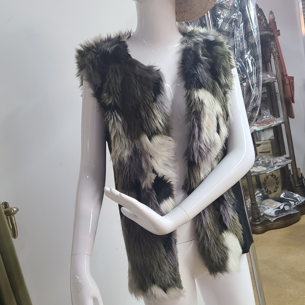 Guess Faux Fur Camo Vest